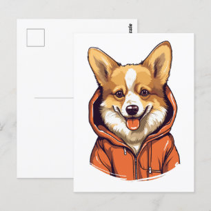 Grappige Corgi met Trui Briefkaart
