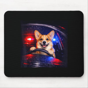 Grappige corgi rijdt meme hond rijdt in een auto  muismat