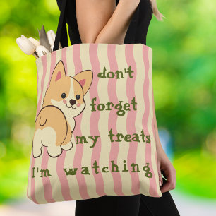 Grappige Corgi Vergeet Mijn Beloningen Niet Golven Draagtas