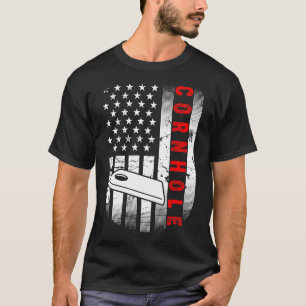 Grappige Cornhole Amerikaanse vlag T-shirt