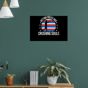 Grappige Cornhole Hittende Gaten en Verpletterende Poster