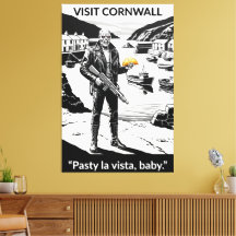 Grappige Cornwall-themaparodie op canvasprint