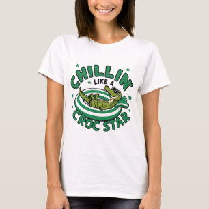 Grappige Corocdile cartoon Croc Summer T-shirt
