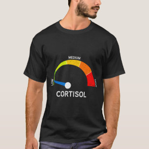 Grappige cortisol niveau snelheidsmeter stress mem t-shirt