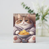 Grappige Couch Potato Cat in Bril en Afstandsbedie Briefkaart (Staand voorkant)