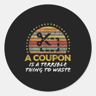 Grappige Couponing, Coupon Clipper Geld Spaarder Q Ronde Sticker