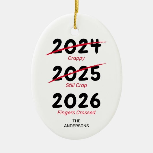 Grappige Covid Kerst 2022 Keramisch Ornament (Voorkant)