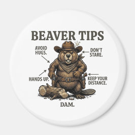 Grappige Cowboy Bever Tips Wilde Westen Vintage Magneet