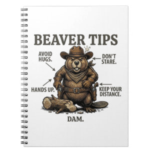 Grappige Cowboy Bever Tips Wilde Westen Vintage Notitieboek