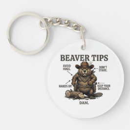 Grappige Cowboy Bever Tips Wilde Westen Vintage Sleutelhanger