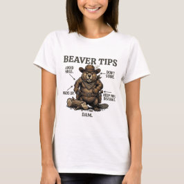 Grappige Cowboy Bever Tips Wilde Westen Vintage T-shirt