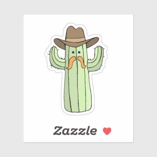 Grappige Cowboy Cactus Laptop Sticker (Vel)