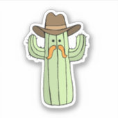 Grappige Cowboy Cactus Laptop Sticker (Voorkant)