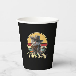 Grappige Cowboy Cat Mashup Meow Howdy Kitten Lover Papieren Bekers
