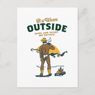 Grappige Cowboy die Whisky Drinkt Briefkaart