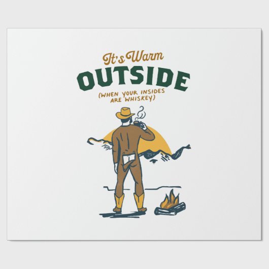 Grappige cowboy Drink whisky Cadeaupapier (Vlak)