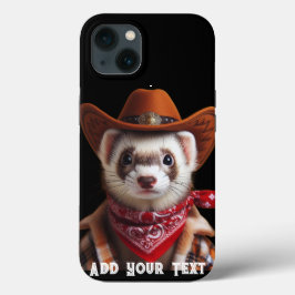 Grappige Cowboy Ferret Westerne stijl iPhone 13 Hoesje