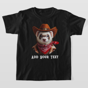 Grappige Cowboy Ferret Westerne stijl T-shirt