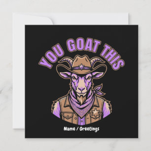 Grappige Cowboy Geit Motiverende Woordspeling West Kaart