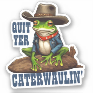 Grappige cowboy kikker westerne caterwaulin gepers sticker