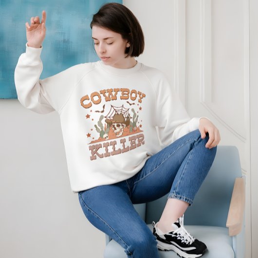 Grappige Cowboy Killer Westerne Retro Spooky Trui