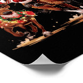 Grappige Cowboy Santa Bulldogging Kerstmis Cowboy  Poster (Hoek)