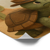 Grappige Cowboy Schildpadden Woestijn Schietpartij Poster (Hoek)