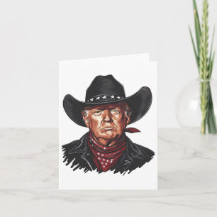 Grappige cowboy Western Donald Trump Amerikaanse v Kaart