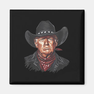 Grappige cowboy Western Donald Trump Amerikaanse v Magneet