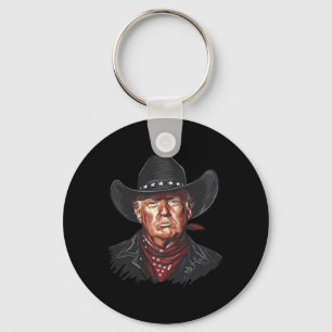 Grappige cowboy Western Donald Trump Amerikaanse v Sleutelhanger