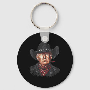 Grappige cowboy Western Donald Trump Amerikaanse v Sleutelhanger