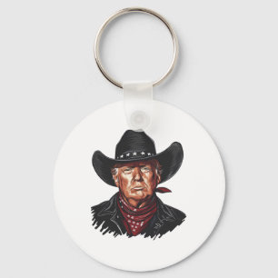 Grappige Cowboy Western Donald Trump Vs Vlag 2024 Sleutelhanger