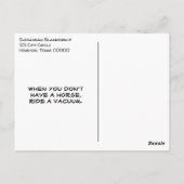 Grappige Cowboyhoed Kat op een Stofzuiger Verjaard Briefkaart (Achterkant)