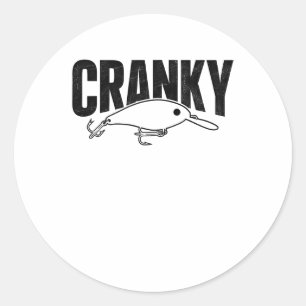 Grappige Cranky - Crankit Vis Lure Humor Visser Ronde Sticker