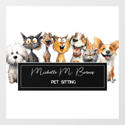 Grappige Crazy Cats Honden Huisdier Sitter Profess Raamsticker (Vel)