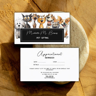 Grappige Crazy Cats Honden Pet Sitter Afspraakkaar Visitekaartje