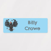 Grappige Crazy Crow Raven cartoon gepersonaliseerd Labels (Design 1)