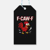 Grappige Crazy Rooster F-CAW-F Meme Cadeaulabel (Achterkant)