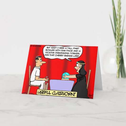 Grappige cricket Cartoon Kaart (Voorkant)