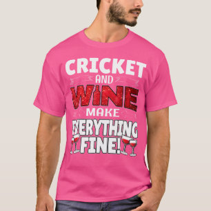 Grappige Cricket Wijn Gif Schattige Sport T-shirt