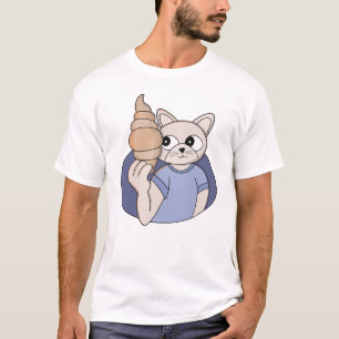 Grappige Croissant Kat T-shirt