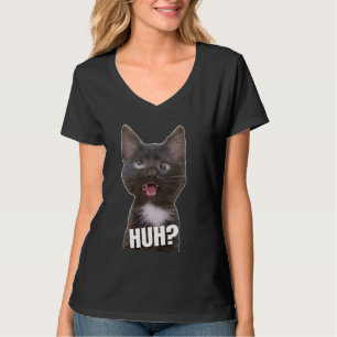 Grappige Cross Eyed Kat Meme Huh Grappige Kat T-shirt