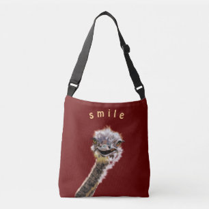 Grappige Crossbody Tas met Gelukkige struisvogel -