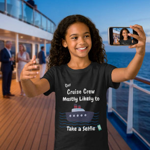 Grappige Cruise Kinderen Nemen Selfie Personalisee T-shirt