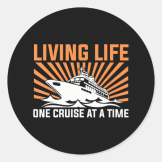 Grappige cruise kunst voor paar cruiseschip boot ronde sticker