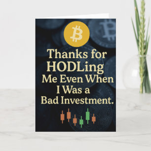Grappige Crypto Vaderdag Kaart Bedankt voor HODLin