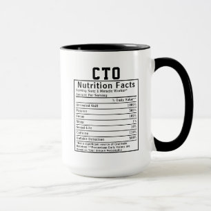 Grappige CTO Voedingsfeiten IT Executive Cadeau Mok