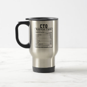 Grappige CTO Voedingsfeiten IT Executive Cadeau Reisbeker