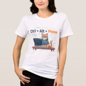 Grappige Ctrl Alt Meow Kat Programmeur Coder Geek Tri-Blend Shirt (Voorkant)