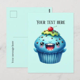Grappige cupcake liefhebbers voegen tekst toe briefkaart